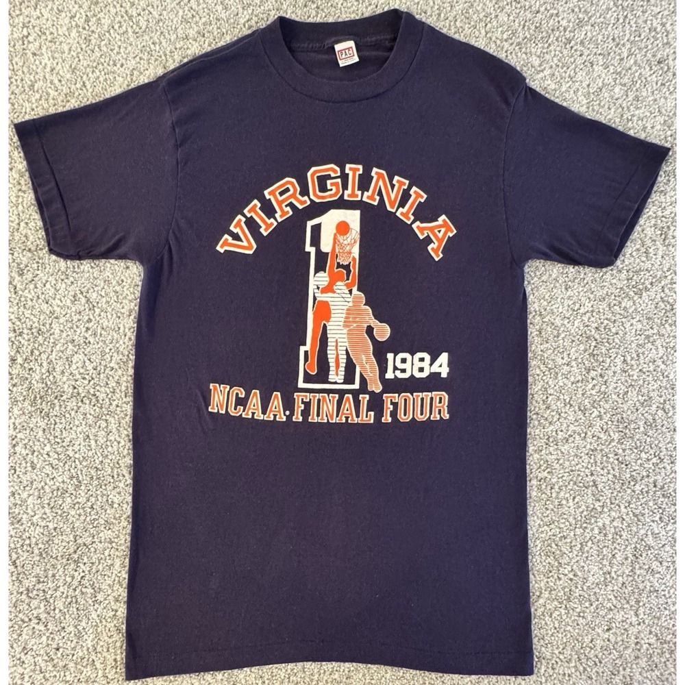 1984 University of Virginia NCAA Final Four T-Shirt Large Blue Single Stitch